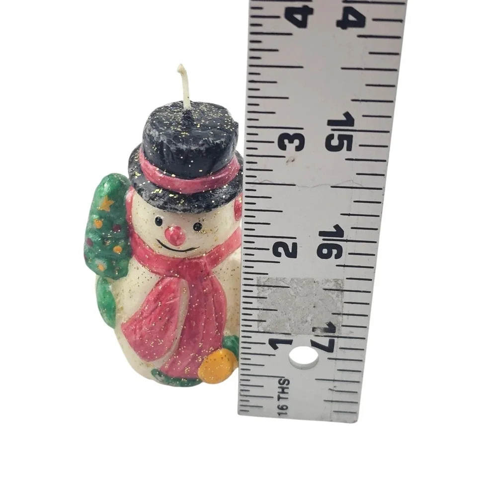 Christmas Candle Snowman with‎ Tree Holiday Decor Festive Decoration